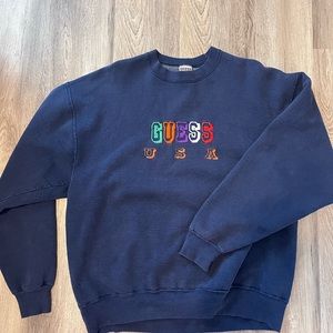 Vintage Guess oversized crew neck, navy, no stains, size XXL